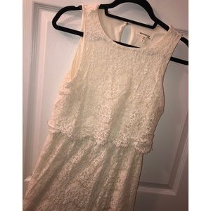 Ivory Overlay Lace Dress